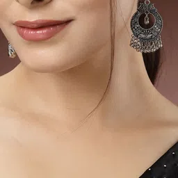 Anouk Silver Plated Contemporary Chandbalis Earrings-image-93