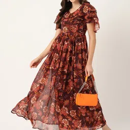 Deewa Women Floral Printed A-Line Maxi Dress-picture-4