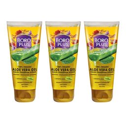 BOROPLUS Set of 3 100% Organic Aloe Vera Gel with Haldi Chandan & Kesar - 150ml each-12