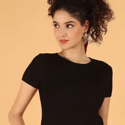 NoBarr Women Solid Crop Fitted Top-image-93