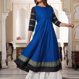 IKRASS Women Floral Printed Thread Work Anarkali Kurta-image-97