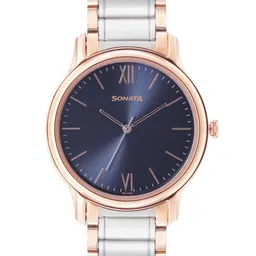 Sonata Men Navy Blue Bracelet Style Straps Analogue Watch 7128KM01-image-94