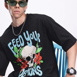 Kook N Keech Oversized Fit Graphic Printed Pure Cotton T-shirt-picture-49