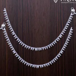 VIVASTRI Women Pair Of Artificial Stones Stud Rhodium-Plated Anklet-picture-45
