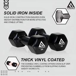 ADRENEX Set Of 2 Fixed Weight Dumbbell 6 kg Each image 3
