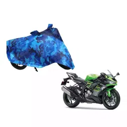 Auto Pearl Waterproof Two Wheeler Cover For Kawasaki Ninja ZX-6R (Blue)-image-45