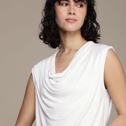 French Connection Solid Cowl Neck T-shirt-picture-13