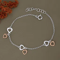 Carlton London Rhodium-Plated Charm Bracelet-56
