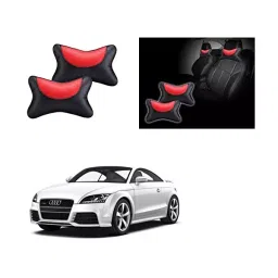 Auto Pearl Black and Red Designer Car Neck Rest Pillow Compatible for Audi TT-picture-28