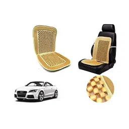 Auto Pearl Car Wooden Bead Seat Cushion with Beige Velvet Border Compatible for Audi TT-image-71