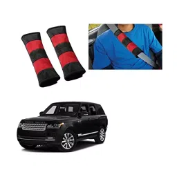 Auto Pearl Seat Belt Cushion (Pack of 2, Black, Red) Compatible for Land Rover Range Rover-17