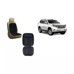Auto Pearl Car Wooden Bead Seat Cushion with Grey Velvet Border Compatible for Land Cruiser Prado-image-3