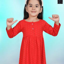 KIDEEZGUILD Girls Pack Of 2 Printed Fit & Flare Dress-image-90