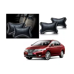 Auto Pearl Black Dots CV Car Neck Rest Pillow Compatible for Honda City Old-image-35