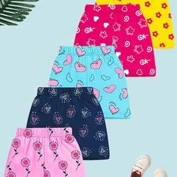 KUCHIPOO Girls Pack of 5 Printed Shorts-image-56
