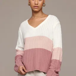 The Roadster Lifestyle Co. Acrylic Colourblocked Pullover-image-93
