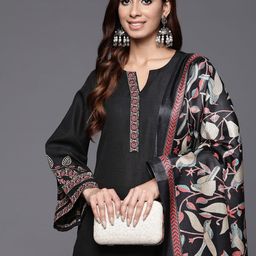 Varanga Floral Embroidered Thread Work Kurta with Trousers & Dupatta-3