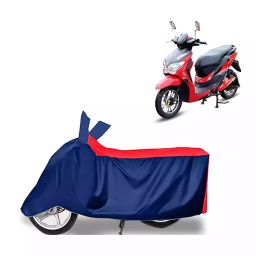 Auto Pearl Polyester Two Wheeler Cover for Hero Electric Electric Dash (Red Blue)-image-3