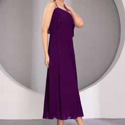 Miss Chase Women Shoulder Straps A-Line Midi Dress-picture-27