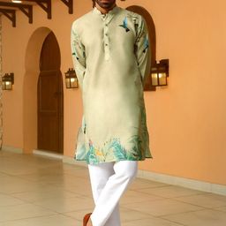 KRAFT INDIA Men Floral Printed Regular Kurta with Pyjamas-picture-36