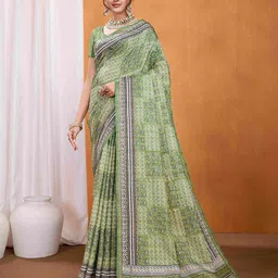 Ishin Ethnic Motifs Silk Blend Tussar Saree-image-62