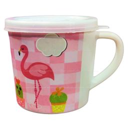 FunBlast Milk Mug for Kids with Handle and Lid  260 ml (Flamingo)-picture-15