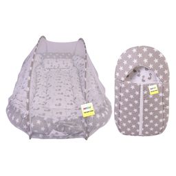 Kwitchy Baby Bedding Combo for New Born Cushioned Mattress Bed & Sleeping Bag Cum Carry Wrapper  Grey-13