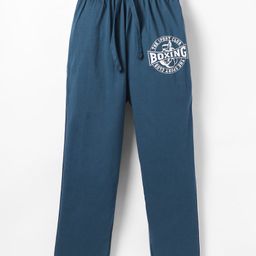 Taeko Single Jersey Knit Full Length Lounge Pant With Text Print - Navy-picture-13