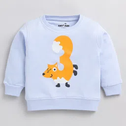 CUTOPIES Full Sleeves Fox & Number Printed Sweatshirt - Blue-picture-46