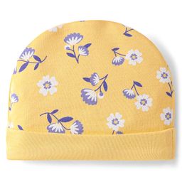 Babyhug 100% Cotton Knit Cap with Floral Print - Yellow-image-63