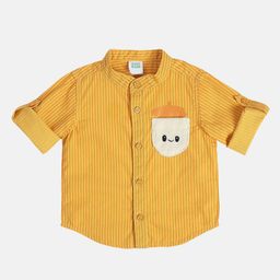 MINI KLUB Cotton Full Sleeves Striped Shirt - Yellow-image-50