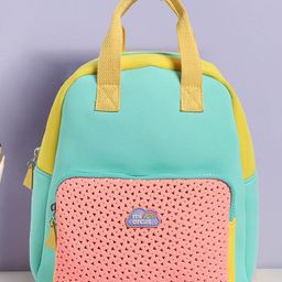 Mi Arcus Rectangular Shape Backpack for Preschool | Kindergarden | K.G-1 | K.G-2| School Picnic Travel Bag for Kids- Multicolor- Height 10.5 Inches-image-97