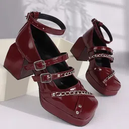 TRYME Party Embellished Block Heel Mary Janes-14