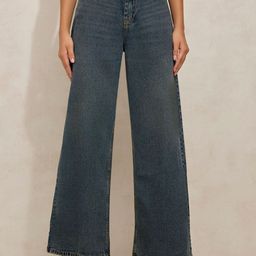 SHOWOFFFF Women Comfort Wide Leg High-Rise Light Fade Jeans-image-21