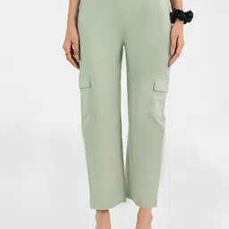 Moda Rapido Women Relaxed Chinos Trousers-image-114