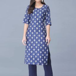 Ethnic basket Women Multicoloured Poly Crepe Kurta Sets-picture-8
