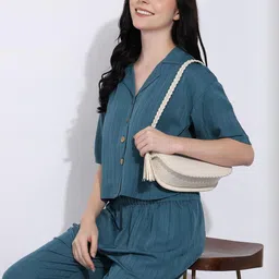 HERE&NOW Shirt Collar Shirt With Trousers Co-Ords-image-35