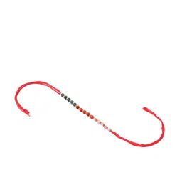 Sangria Set Of 2 Artificial Beaded Bhaiya Bhabhi Rakhi with Roli Chawal Chandan & Mishri image 3