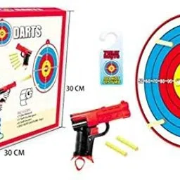 hiki ziki Toilet Shooting Set Game Fun Target Gun Funny Novelty Toy Gift Soft Tip Dart image 4