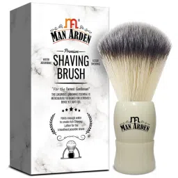 Man Arden Royal White Premium Shaving Brush With Ultra Soft & Absorbent Bristles Long Handle-picture-2
