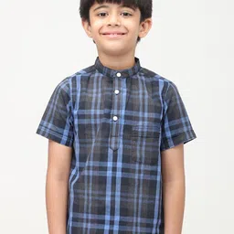 Biglilpeople Boys Standard Opaque Checked Casual Shirt-picture-3