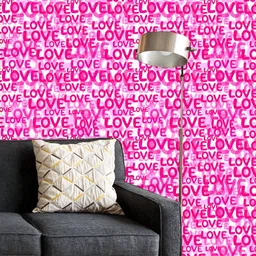 ArtzFolio Printed UV-Resistant Anti-Bacterial Love Word Pattern Peel & Stick Wallpaper-image-67