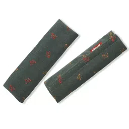 Elegant Grey and Red Fabric Seat Belt Shoulder Pads Fly Set of 2-19