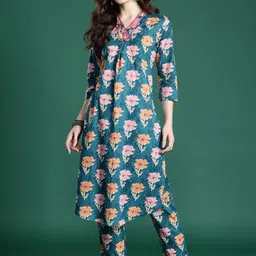 Indo Era Printed Pure Cotton Tunic & Trouser Co-Ords-picture-33