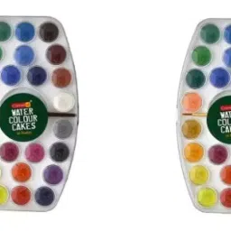 Camlin Kokuyo Water Color Cake 24 Shade Plastic Box Pack of 2 ,3738524-40