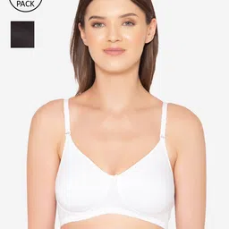 GROVERSONS Paris Beauty Women Pack Of 2 Non-Wired White & Black Bra-23
