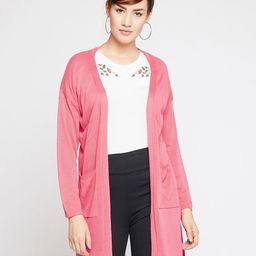 Marie Claire Pink Solid Open Front Shrug-35