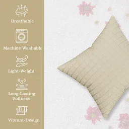 RUBOXA Cream-Coloured Set of 7 Checked Square Cushion Covers image 3