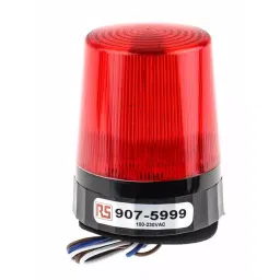 RS PRO Red Flashing Beacon 110-230 V AC Screw Mount LED Bulb IP67, 9075999-9