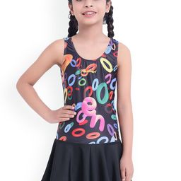 SHIFTER Girls Printed Round Neck Swimming Dress-image-16